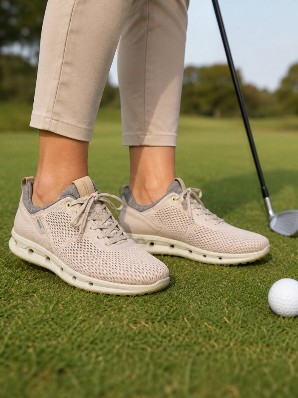ECCO Cool Pro Women’s Golf Shoes GORE-TEX Beige Size 9-9.5 125113